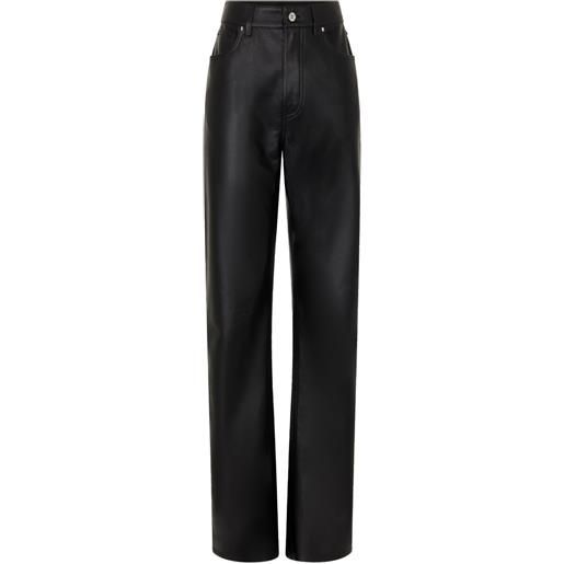 Rabanne pantaloni in pelle - nero
