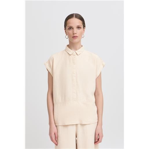 ICHI camicia donna natural ecru