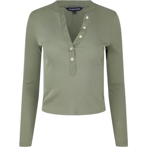 Veronica Beard top a coste jocelyn - verde