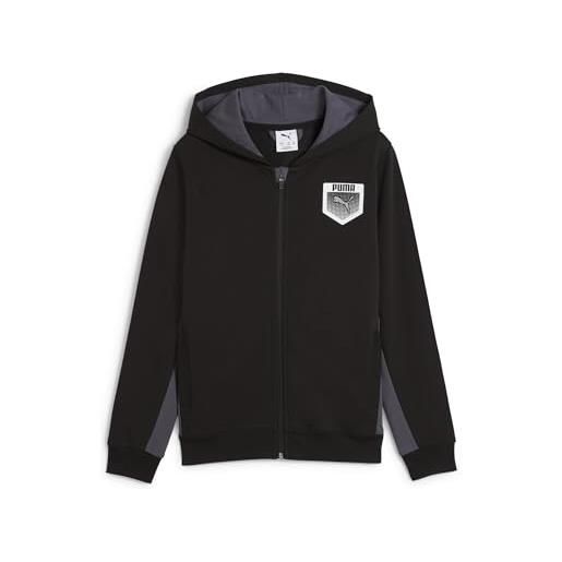 PUMA active sports graphic hoodie full-zip tr b, giacche di sudore bambino, PUMA black, 116