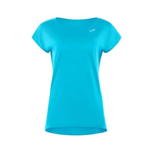 WINSHAPE damen ultra leichtes modal-kurzarmshirt mit abgerundetem saum mct013, fit style, fitness freizeit sport yoga workout, camicia a maniche corte donna, cielo-blu, xs
