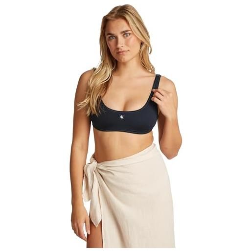Calvin Klein donna top bikini bralette imbottitura estraibile, nero (pvh black), l