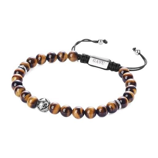10:10 Bracciale Uomo Donna In Acciaio Inox Con Pietra Avventurina Verde, Regolabile, Made In Italy