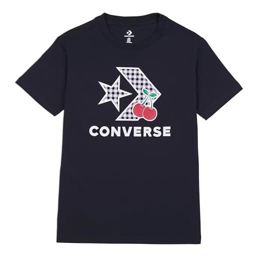 Converse t-shirt da donna star chevron infill nera taglia m codice 10026042-a02