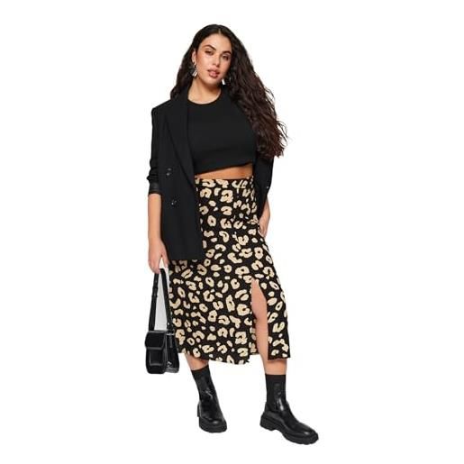 Trendyol gonna plus size - nero - midi, nero, 76 plus