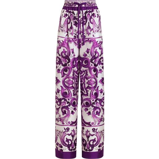 Dolce & Gabbana pantaloni in seta - bianco