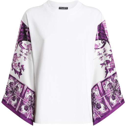 Dolce & Gabbana blusa con stampa maioliche - bianco