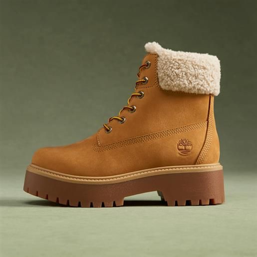 Timberland - stivale impermeabile foderato con plateau stone street da donna in giallo, donna, giallo, taglia: 36
