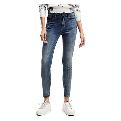 Desigual denim_alba, 5053 denim medium wash, jeans da donna, blue, 34