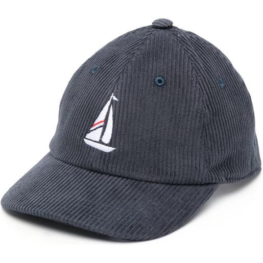 Thom Browne Kids cappello da baseball con ricamo - blu