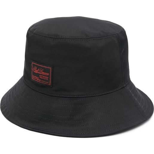 Raf Simons cappello bucket con applicazione - nero