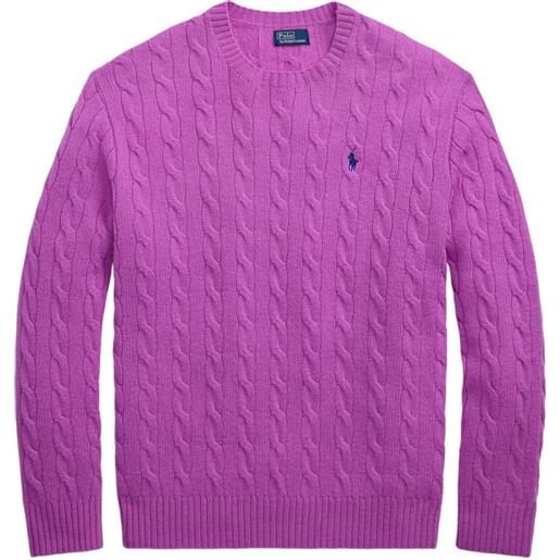 Polo Ralph Lauren maglione con lavorazione intrecciata - viola