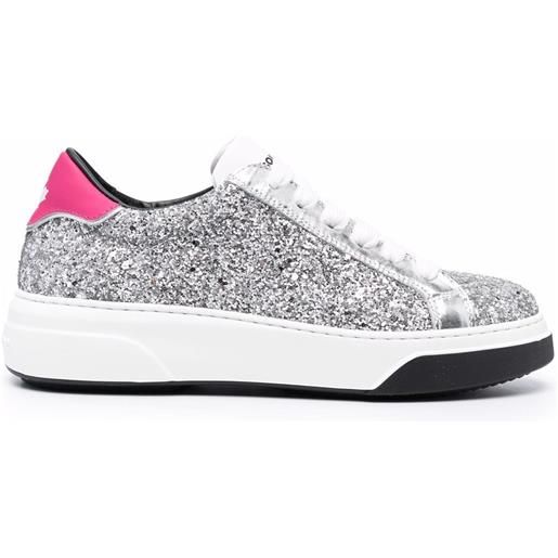 DSQUARED2 sneakers con glitter - argento