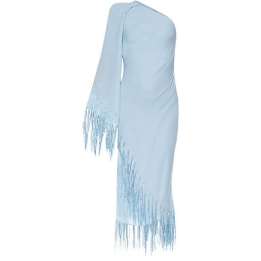 Cult Gaia abito monospalla con frange - blu