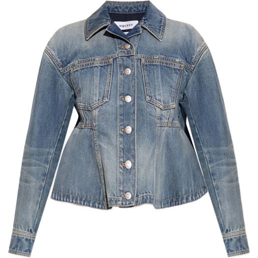 Alexander McQueen giacca denim con bottoni - blu