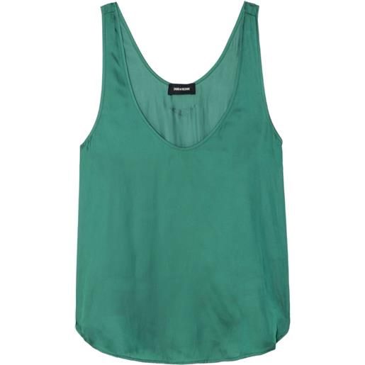 Zadig&Voltaire top smanicato in raso - verde