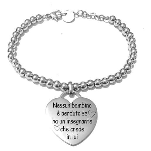 Bracciale Rigido Per Insegnante Di Danza – Regalo Ringraziamento In Acciaio Inox Con Incisione Dance Teach Inspire - 6