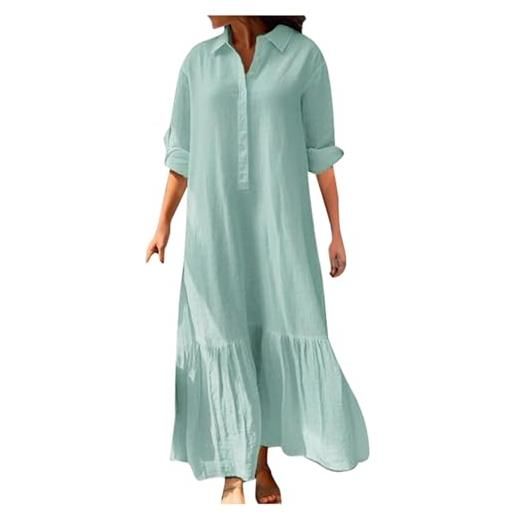 SHINEHUA abiti da donna uk abiti da donna taglia 12 2025 da donna casual con scollo a v a righe reggicalze abito da spiaggia coprire, verde menta-b, 4xl