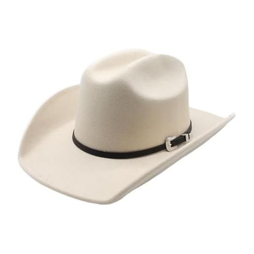 SDIUAKBV cappello cowboy cappello da cowboy for uomo fascinator vintage festa di nozze fedora a tesa larga cappelli da cowgirl da donna eleganti(beige)