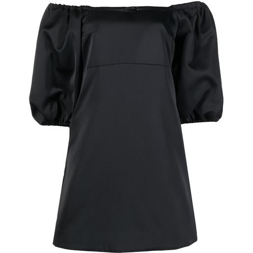 Patou abito corto bardot con maniche a palloncino - nero