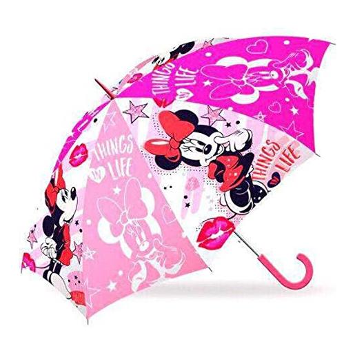 Kid Licensing ombrello 46 cm auto minnie, gioventù unisex, multicolore, taglia unica, multicolore, talla única