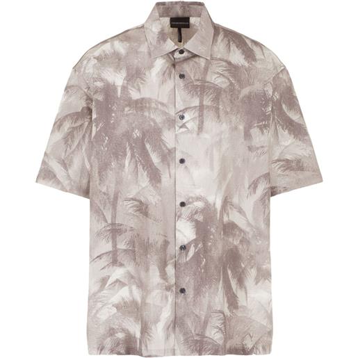 Emporio Armani camicia con stampa - grigio