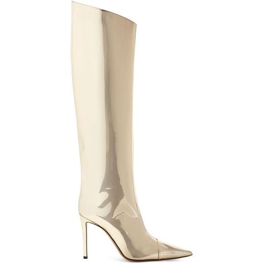 Alexandre Vauthier stivali metallizzati al ginocchio 105mm - oro
