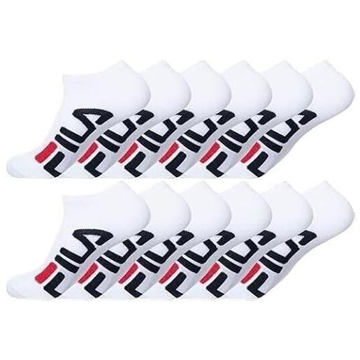 FILA calzini (pacco da 12) uomo (it, numero, 43, 46, regular, corto, 12 paia bianco)