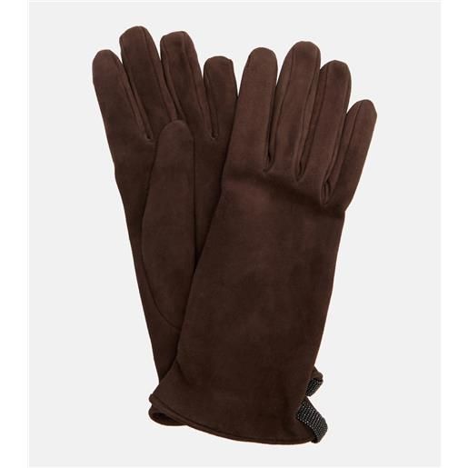 Brunello Cucinelli guanti monili in suede