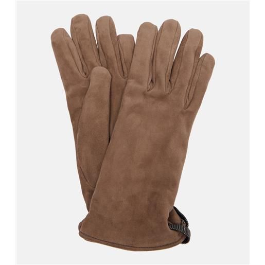 Brunello Cucinelli guanti monili in suede