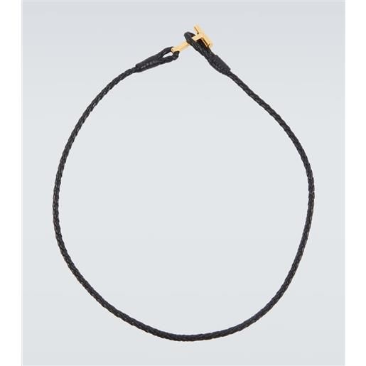 Tom Ford bracciale intrecciato in pelle