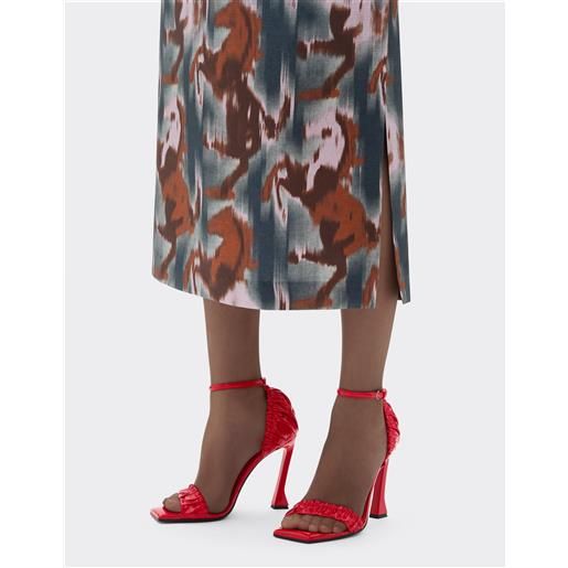 Ferrari sandalo alto in vernice con cinturino - female slipper e sandali rosso corsa 38