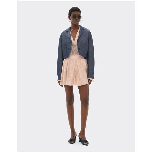 Ferrari minigonna in voile di seta con stampa cavallino dots - female gonne nude 36