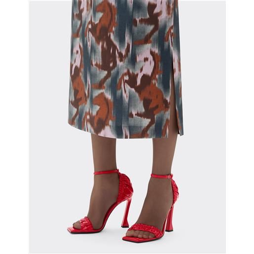 Ferrari sandalo alto in vernice con cinturino - female slipper e sandali rosso corsa 40