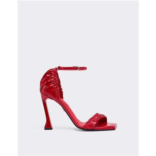 Ferrari sandalo alto in vernice con cinturino - female slipper e sandali rosso corsa