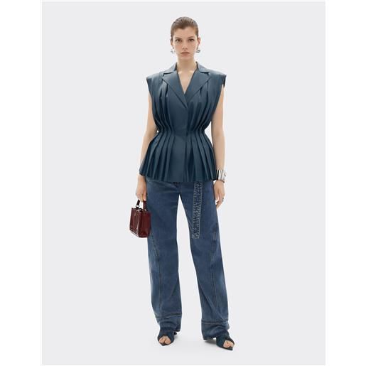 Ferrari gilet in nappa semilucida - female giacche blu pavone 40