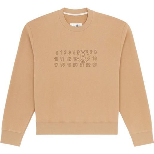 MM6 Maison Margiela felpa leggera in cotone - toni neutri
