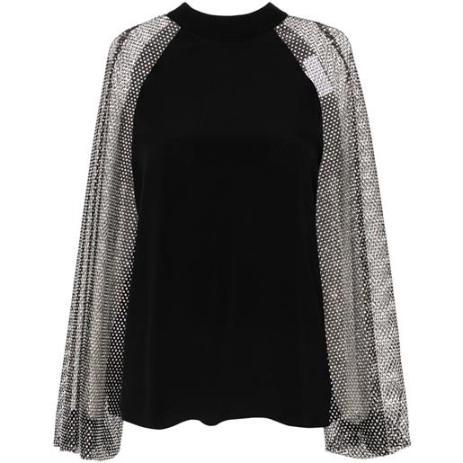 Genny blusa con strass - nero