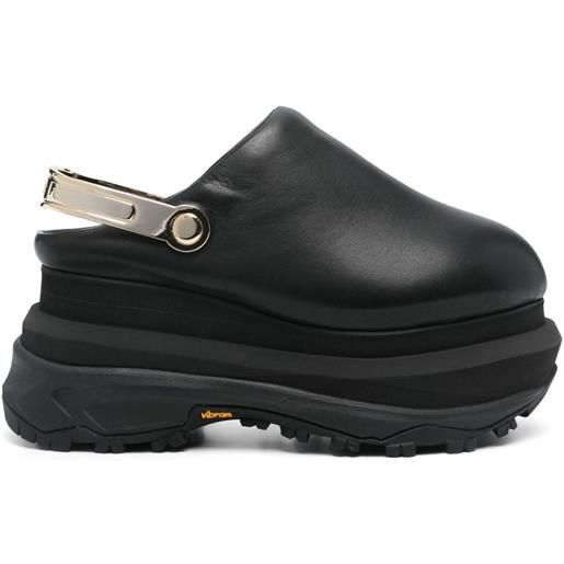 sacai mules sabot con zeppa - nero