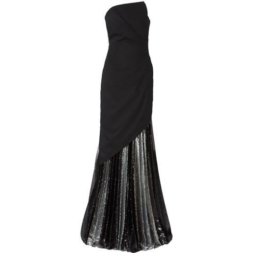 Genny abito lungo con design a strati - nero