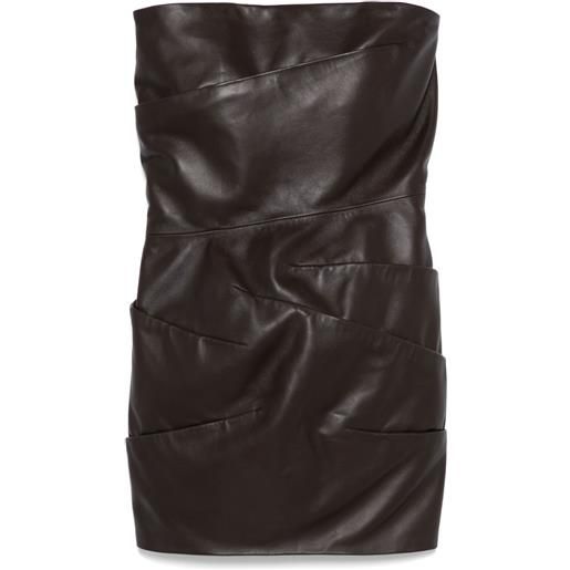 The Attico abito corto senza spalline - marrone