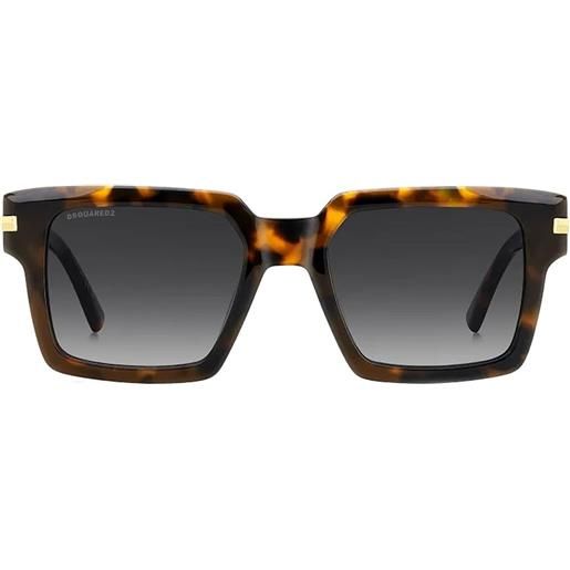 DSQUARED2 EYEWEAR occhiali da sole squadrati con effetto tartarugato - marrone