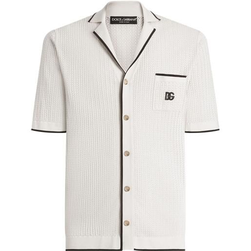 Dolce & Gabbana camicia in maglia a maniche corte - bianco