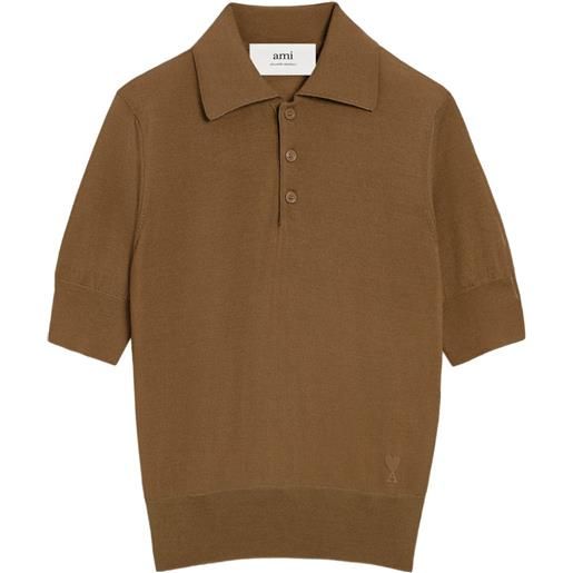 AMI Paris polo ami de coeur in cotone - marrone