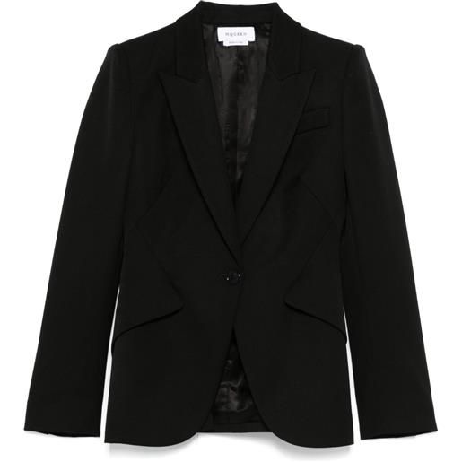 Alexander McQueen blazer monopetto in lana - nero