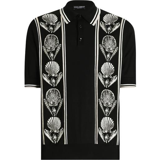 Dolce & Gabbana polo in seta - nero