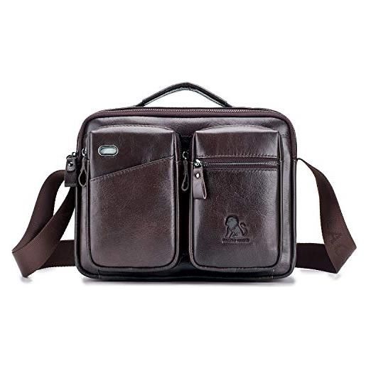 FANDARE borse a spalla borsa a tracolla da uomo sacchetto del messaggero zaino monospalla da uomo pelle borse messenger ventiquattrore borsello per lavoro festa viaggio lavoro borsetta marrone scuro