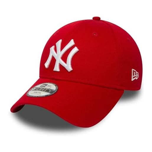 New Era kids league basic 9forty new york yankees snapback cap, unisex bambini, rosso/bianco, youth (53.9 cm - 55.8 cm / 6-12 years)