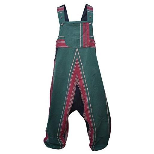 Gheri - salopette da uomo, in cotone pesante, colore: verde - verde - s/m