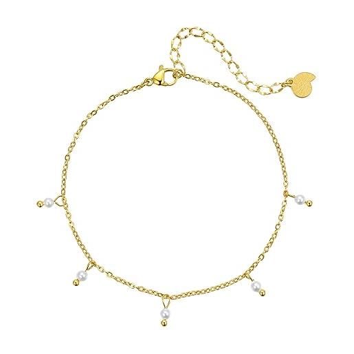 Cavigliera Donna Regolabile 22-27cm - Oro, Argento O Rosa, Acciaio Inox Impermeabile, Con Monete - Foto 7